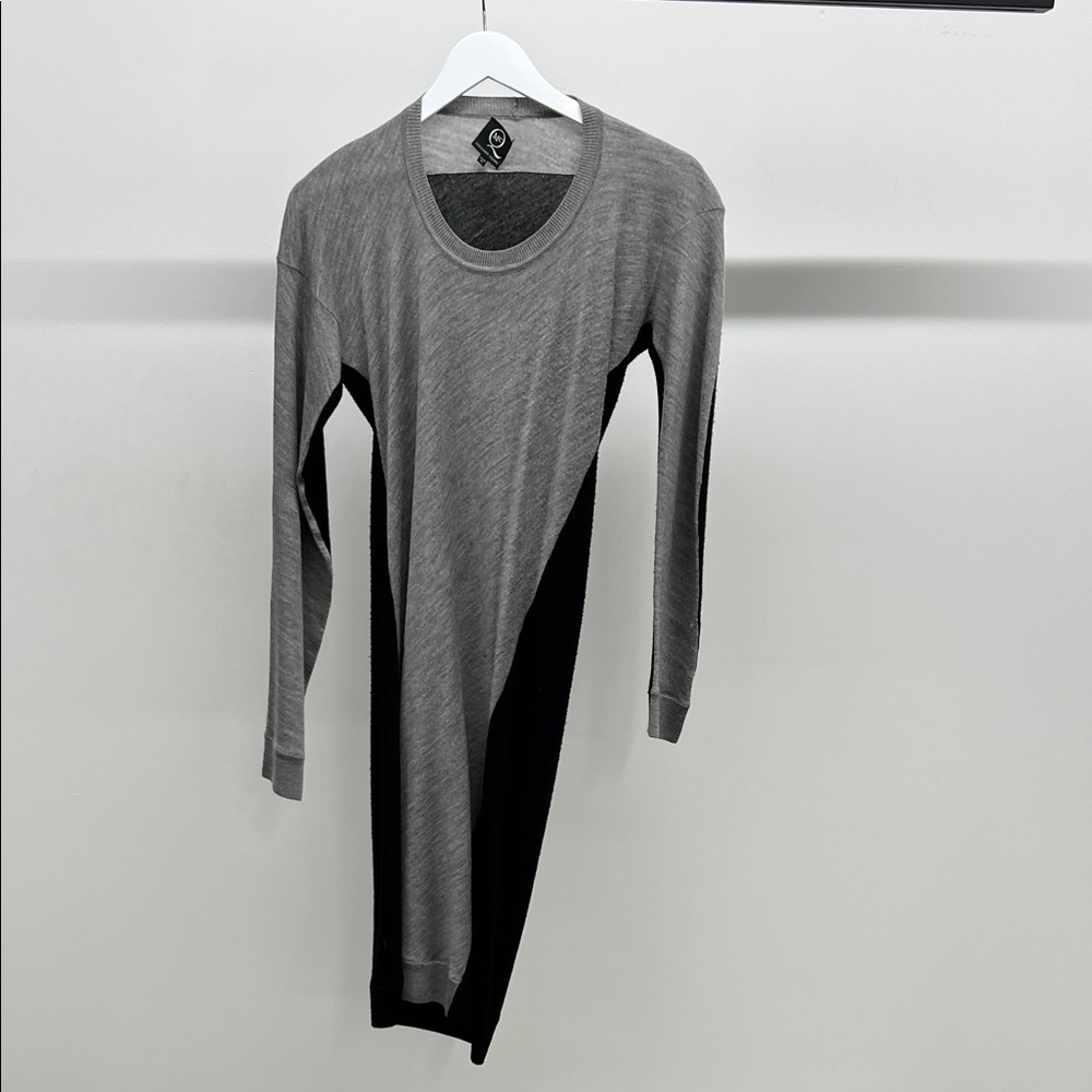 Alexander McQueen Gray and Black Long Sleeve Dress